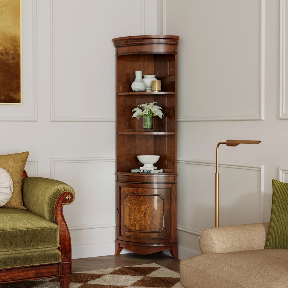 Dowling Corner Cabinet, Medium Brown