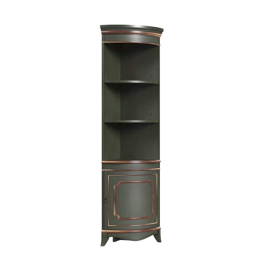 Dowling 24 in W x 73 in H Quarter Round Corner Cabinet, Pastel Green