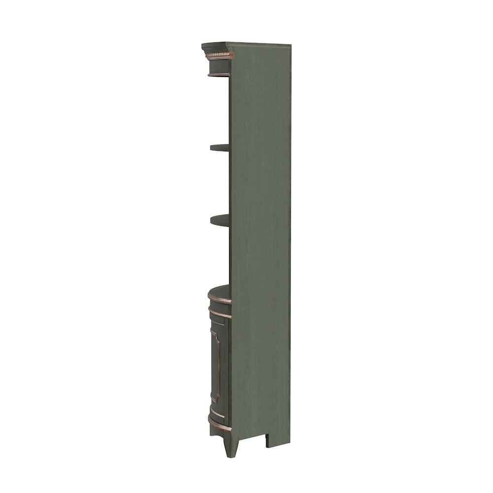 Dowling 24 in W x 73 in H Quarter Round Corner Cabinet, Pastel Green