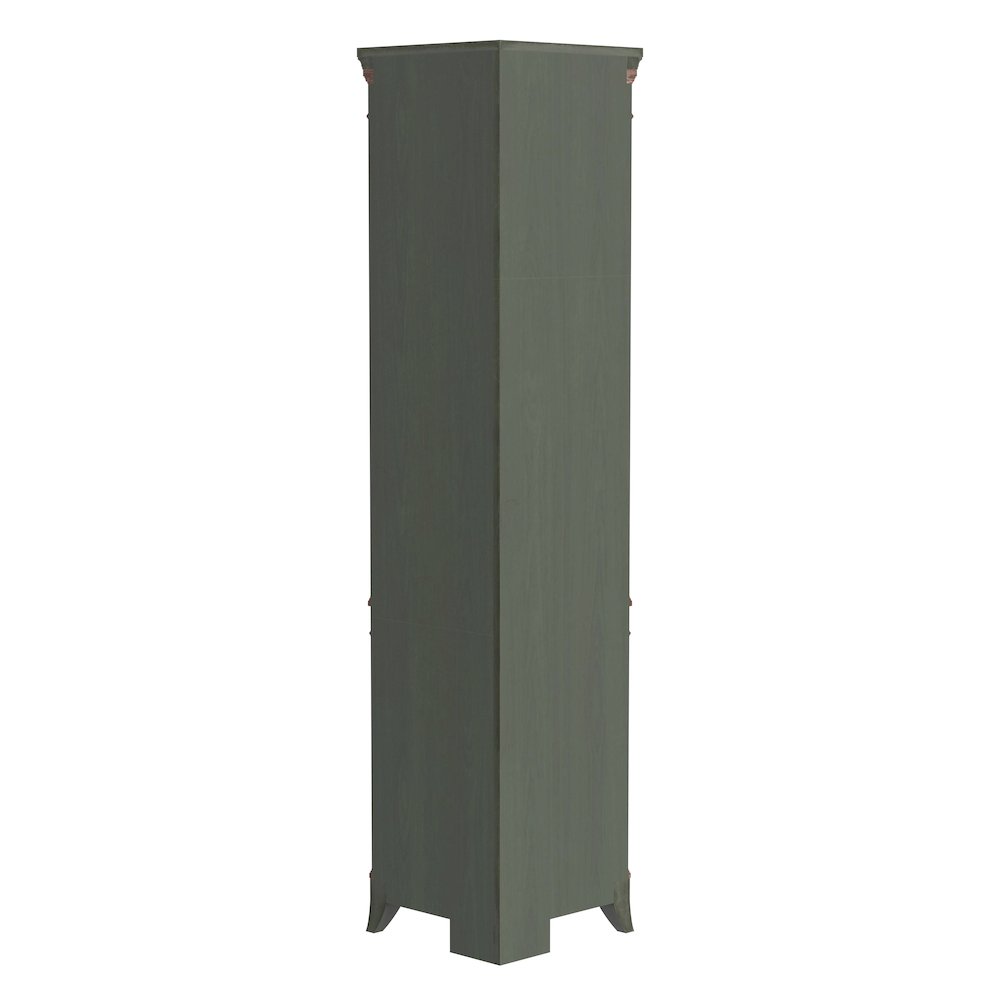 Dowling 24 in W x 73 in H Quarter Round Corner Cabinet, Pastel Green