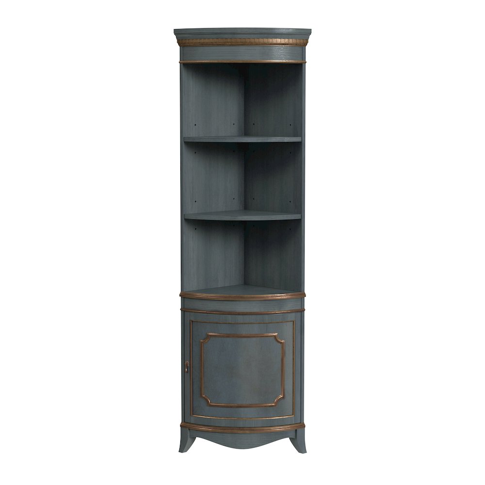 Dowling 24 in W x 73 in H Quarter Round Corner Cabinet, Pastel Blue