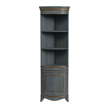 Dowling 24 in W x 73 in H Quarter Round Corner Cabinet, Pastel Blue