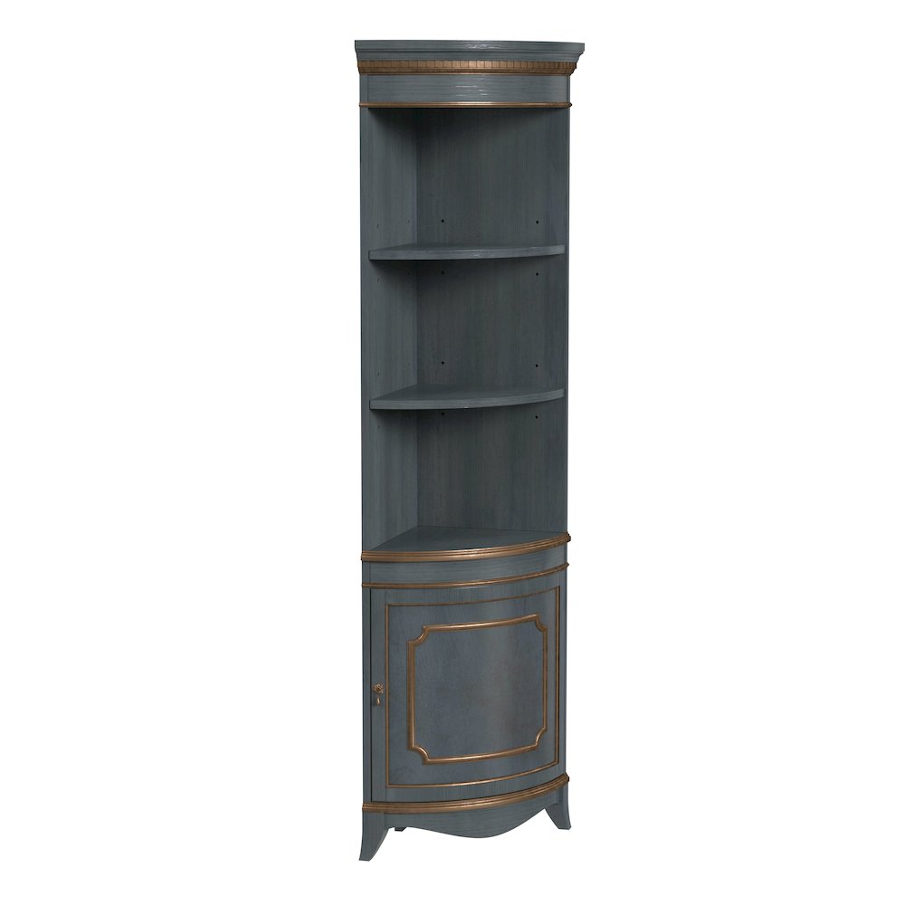 Dowling 24 in W x 73 in H Quarter Round Corner Cabinet, Pastel Blue