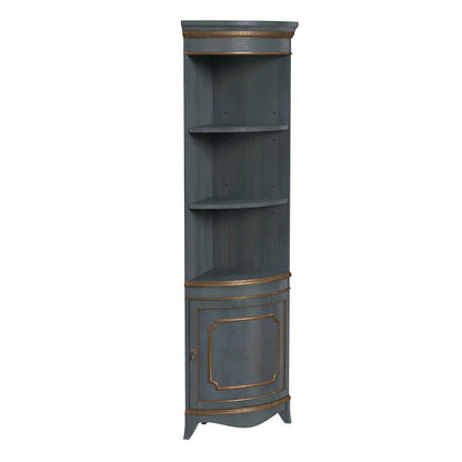 Dowling 24 in W x 73 in H Quarter Round Corner Cabinet, Pastel Blue
