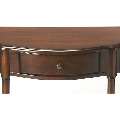 Skilling Demilune Console Table, Dark Brown