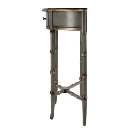 31 in. W Specialty Demilune Shape Wood 1 Drawer Console Table, Pastel Green