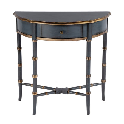 31 in. W Specialty Demilune Shape Wood 1 Drawer Console Table, Pastel Blue