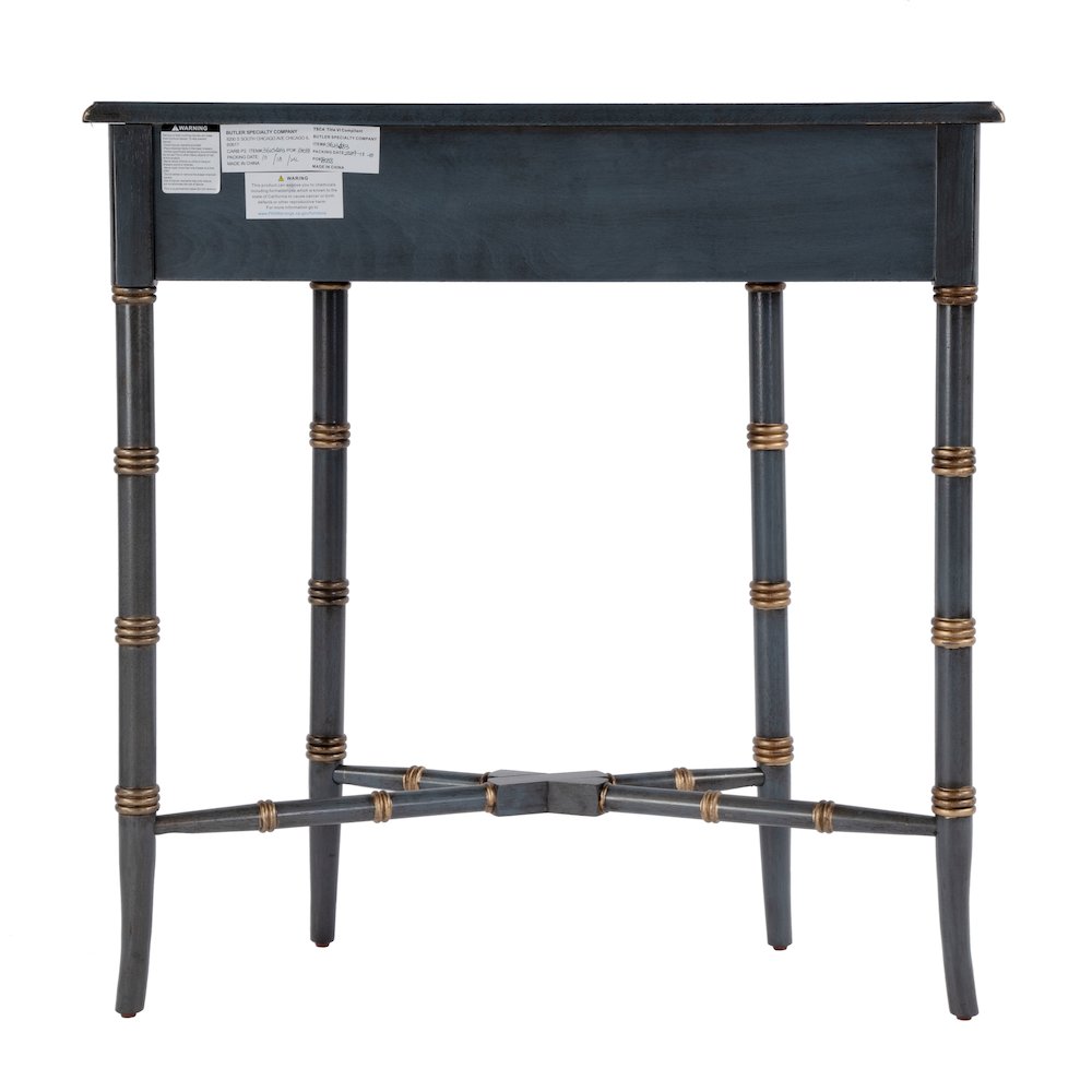 31 in. W Specialty Demilune Shape Wood 1 Drawer Console Table, Pastel Blue