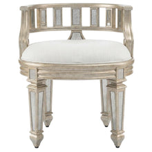 Mirrored Vanity Stool, Modern Oval Accent Seat for Bedroom Dressing Table