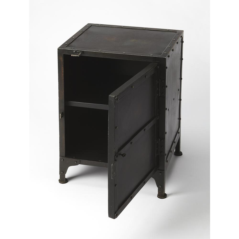 Owen Industrial End Table, Black