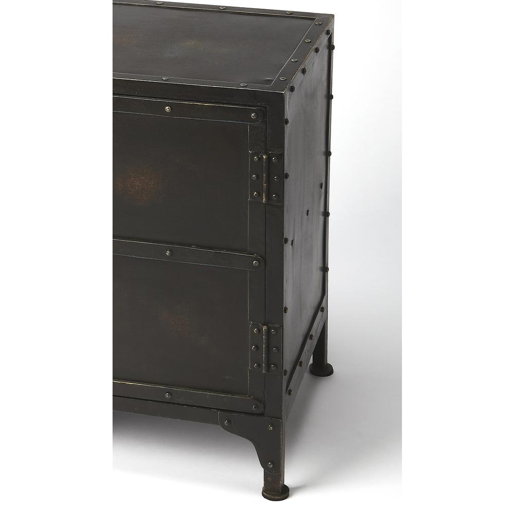 Owen Industrial End Table, Black