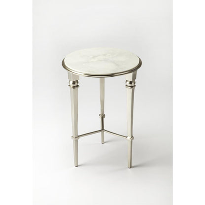 Darrieux Marble Side Table, Silver