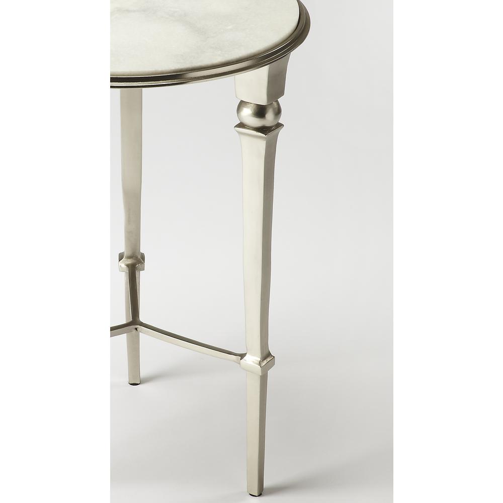 Darrieux Marble Side Table, Silver