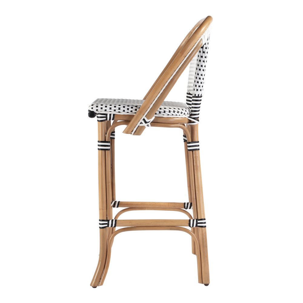 Lila Rattan 28 in. Seat Height Bar Stool with Back and Footrest