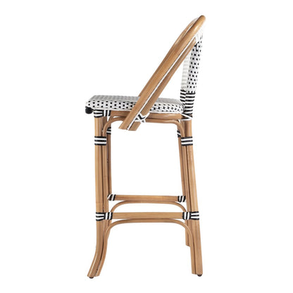 Lila Rattan 28 in. Seat Height Bar Stool with Back and Footrest