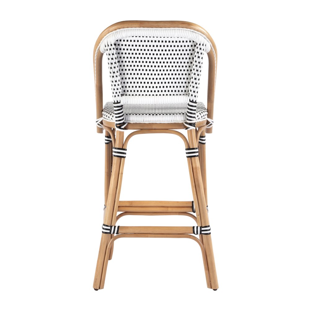 Lila Rattan 28 in. Seat Height Bar Stool with Back and Footrest