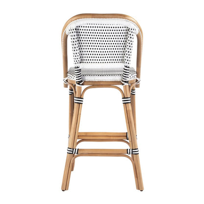 Lila Rattan 28 in. Seat Height Bar Stool with Back and Footrest