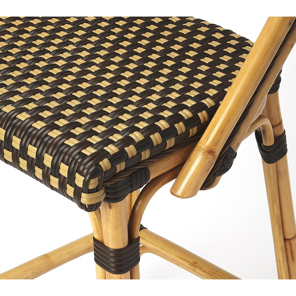 Lila Rattan 28" Bar Stool, Dark Brown
