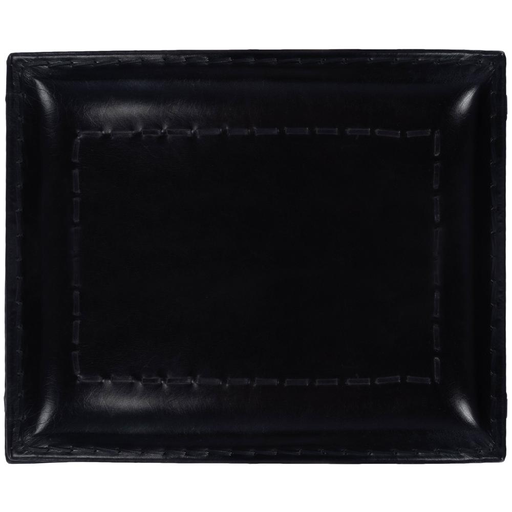 Melton Leather 21.5"W Stool, Black