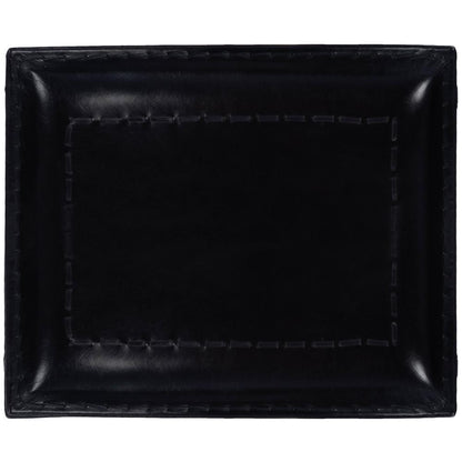 Melton Leather 21.5"W Stool, Black