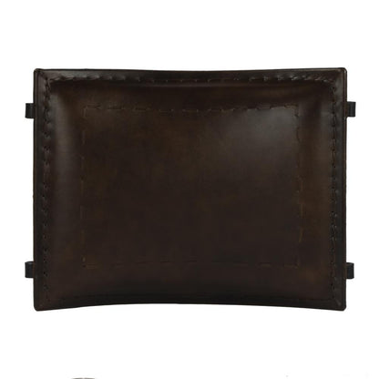 Melton Leather 21.5"W Accent Stool, Dark Brown