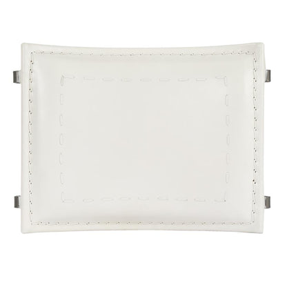 Melton Leather 21.5"W  Accent Stool, White