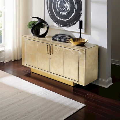 Gold Buffet Cabinet with Storage – Elegant Sideboard Cabinet for Dining