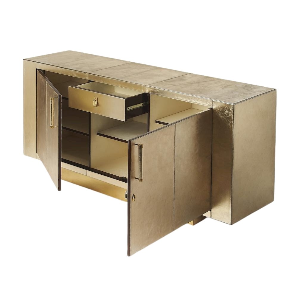 Gold Buffet Cabinet with Storage – Elegant Sideboard Cabinet for Dining