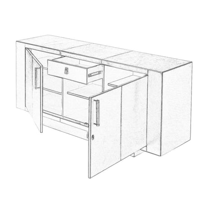 Francois 70.5" Buffet Sideboard, Silver