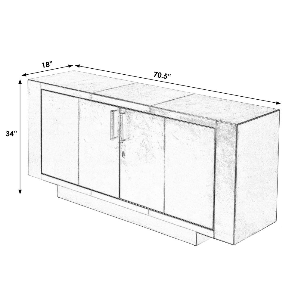 Francois 70.5" Buffet Sideboard, Silver