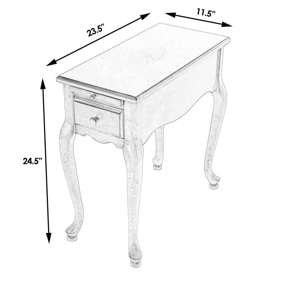 Croydon One Drawer with Pullout Side Table, Dark Brown