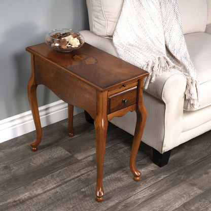 Croydon One Drawer with Pullout Side Table, Medium Brown