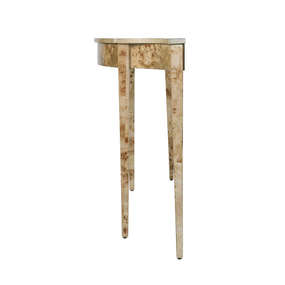 Chester 54 in W Demilune Wood Traditional Console Table, Light Brown