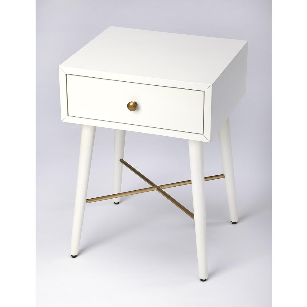 Delridge & End Table, White