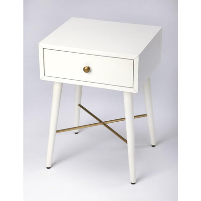 Delridge & End Table, White