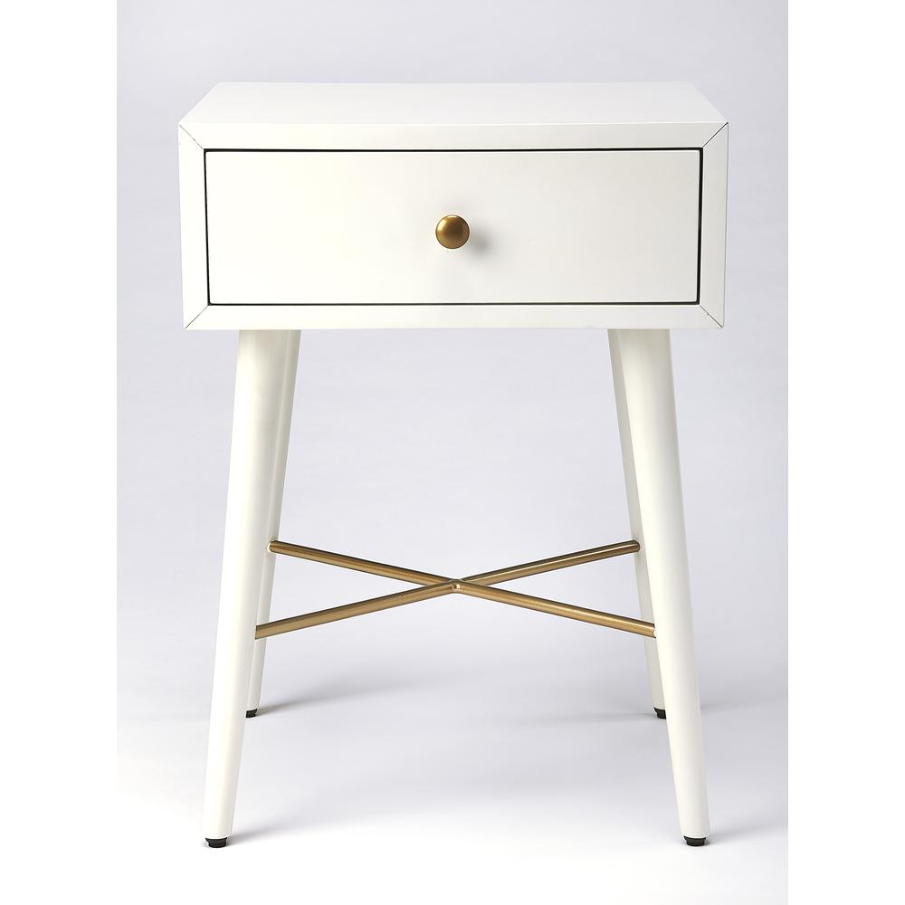 Delridge & End Table, White