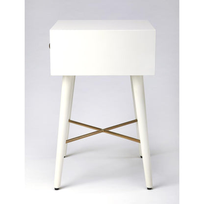Delridge & End Table, White