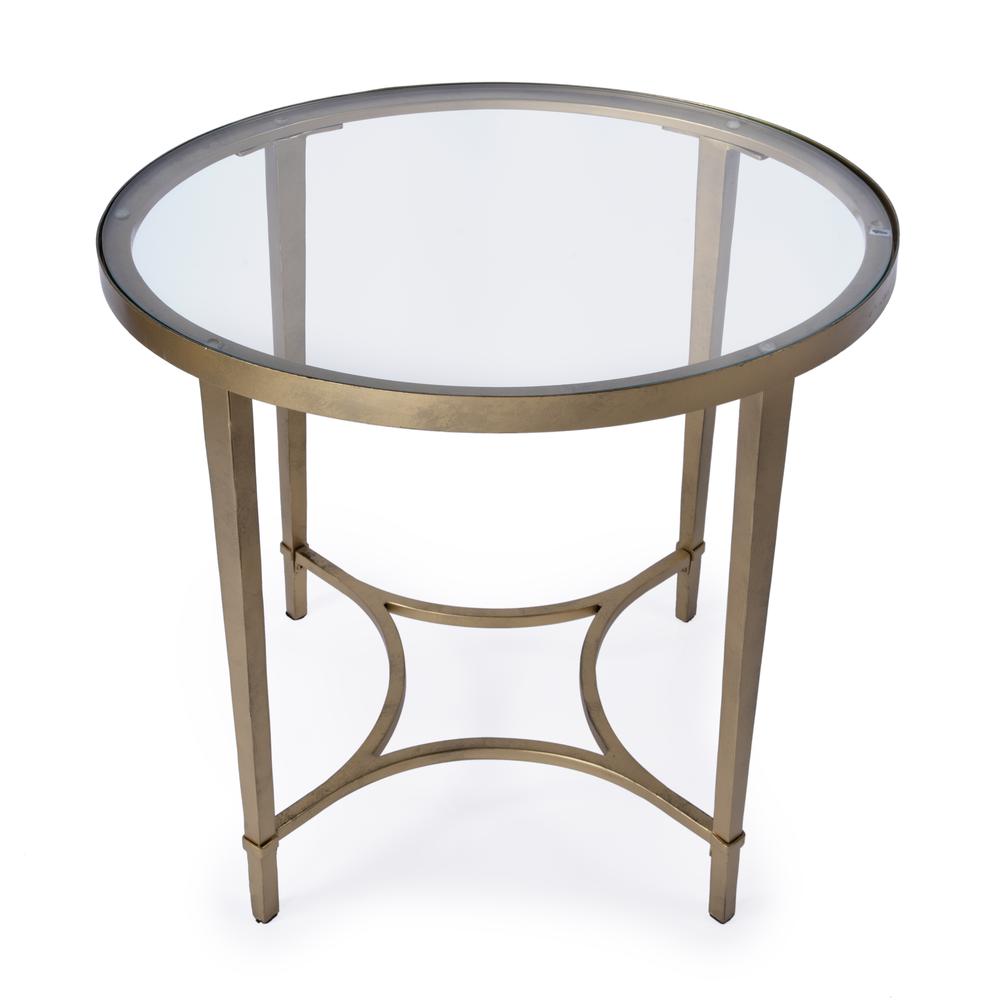 Monica Oval End Table, Gold