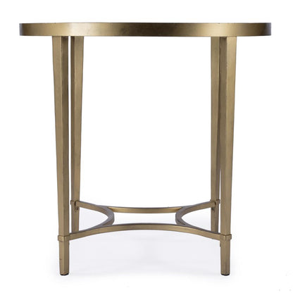 Monica Oval End Table, Gold