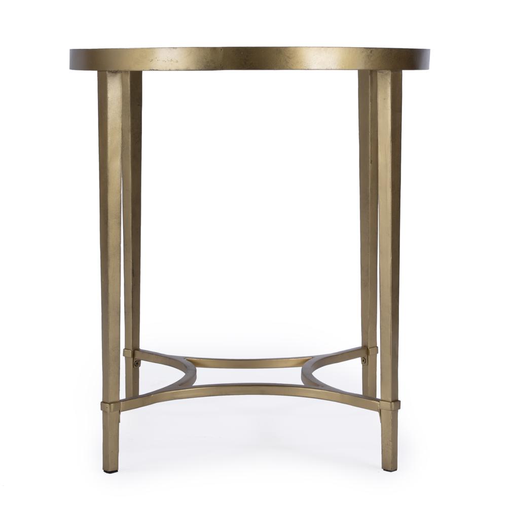 Monica Oval End Table, Gold