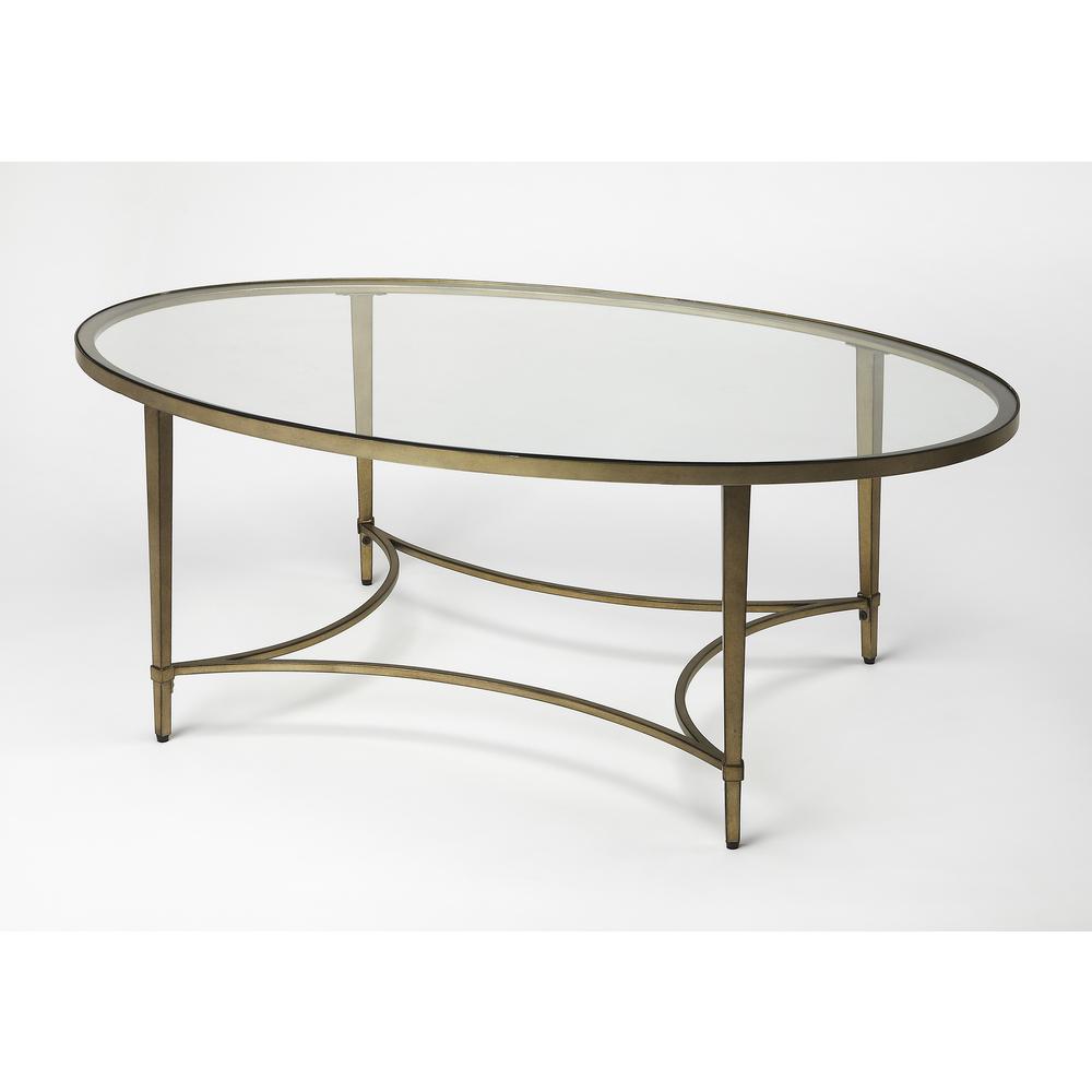 Monica Oval Coffee Table, Gold