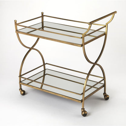 Graci Antique Bar Cart, Gold