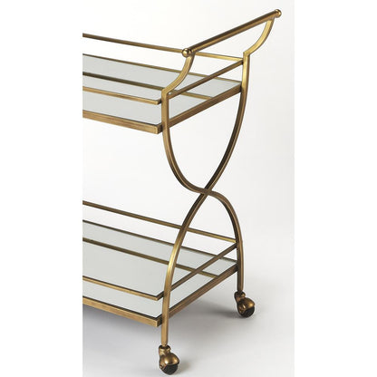 Graci Antique Bar Cart, Gold