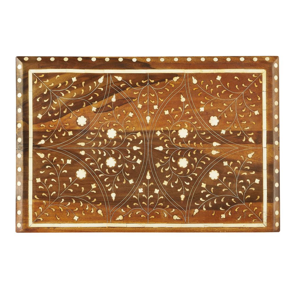 Chevrier Wood & Bone Inlay Accent Chest, Medium Brown