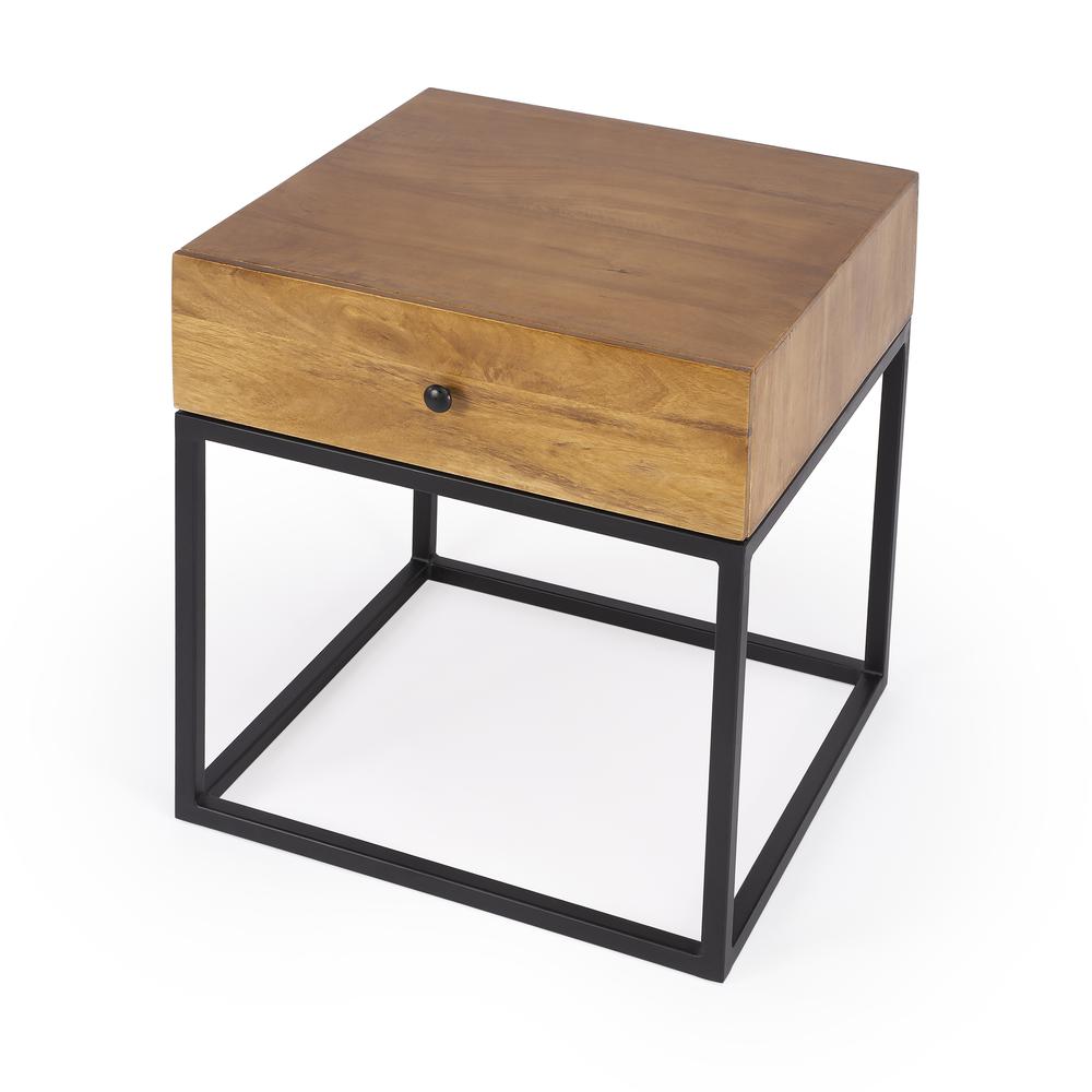 Brixton Iron & Wood End Table, Multi-Color