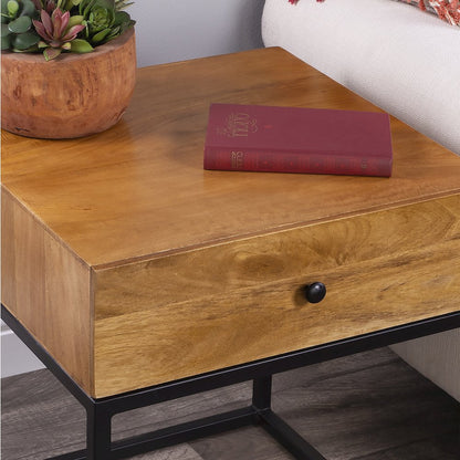 Brixton Iron & Wood End Table, Multi-Color