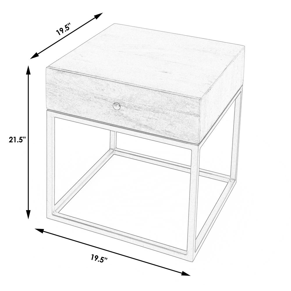 Brixton Iron & Wood End Table, Multi-Color