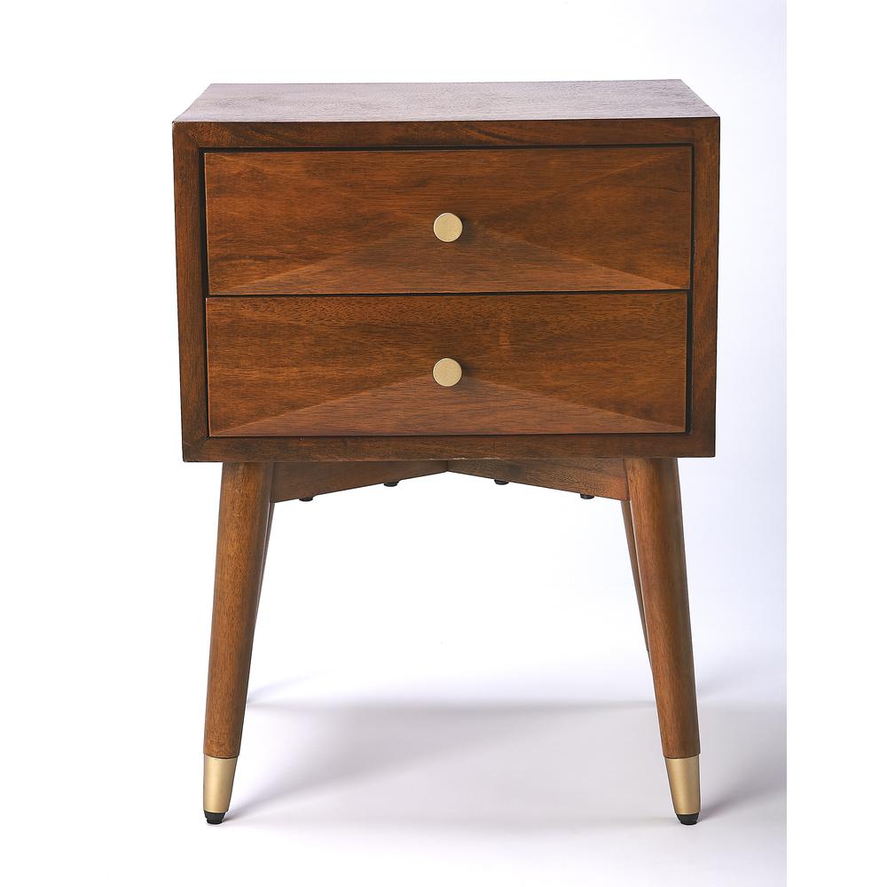 Zelda Nightstand, Medium Brown