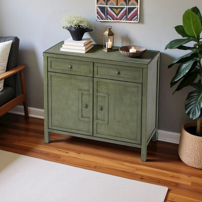 Green Accent Cabinet – Wood Cabinet for Bedroom or Living Room Décor