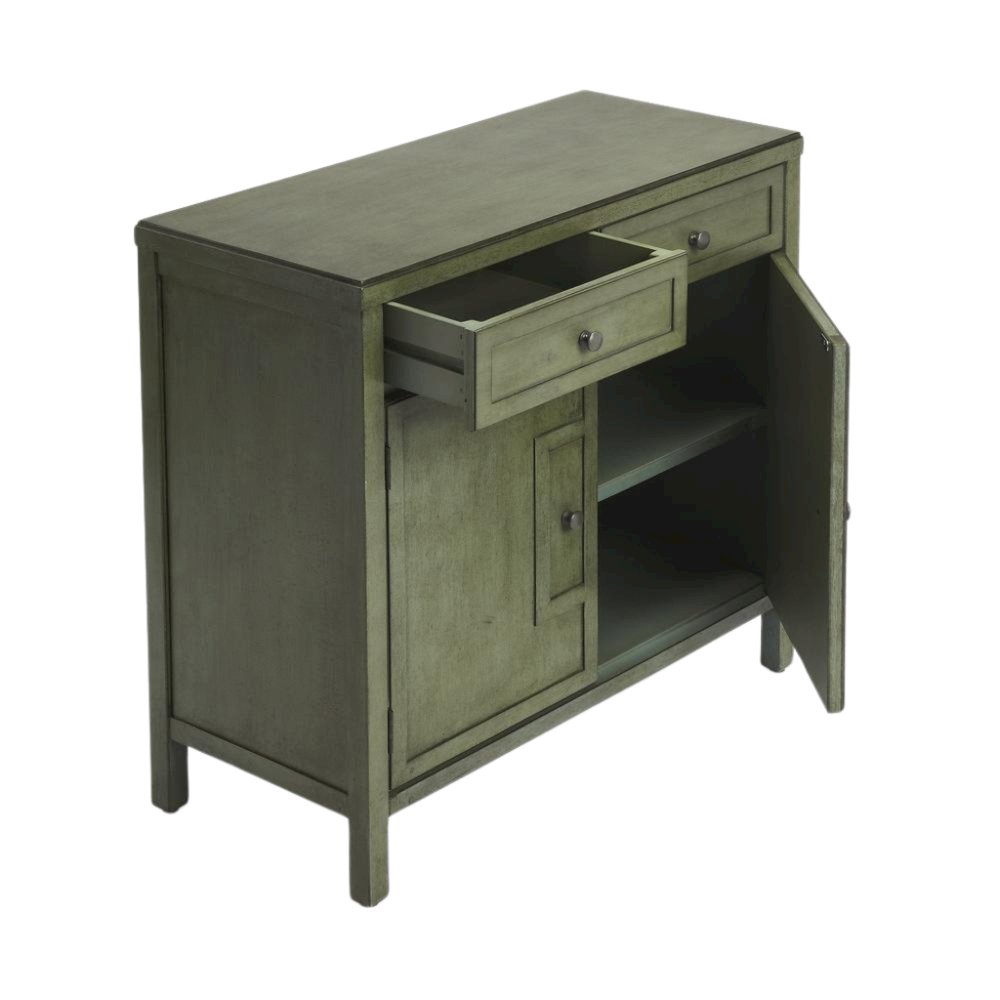 Green Accent Cabinet – Wood Cabinet for Bedroom or Living Room Décor